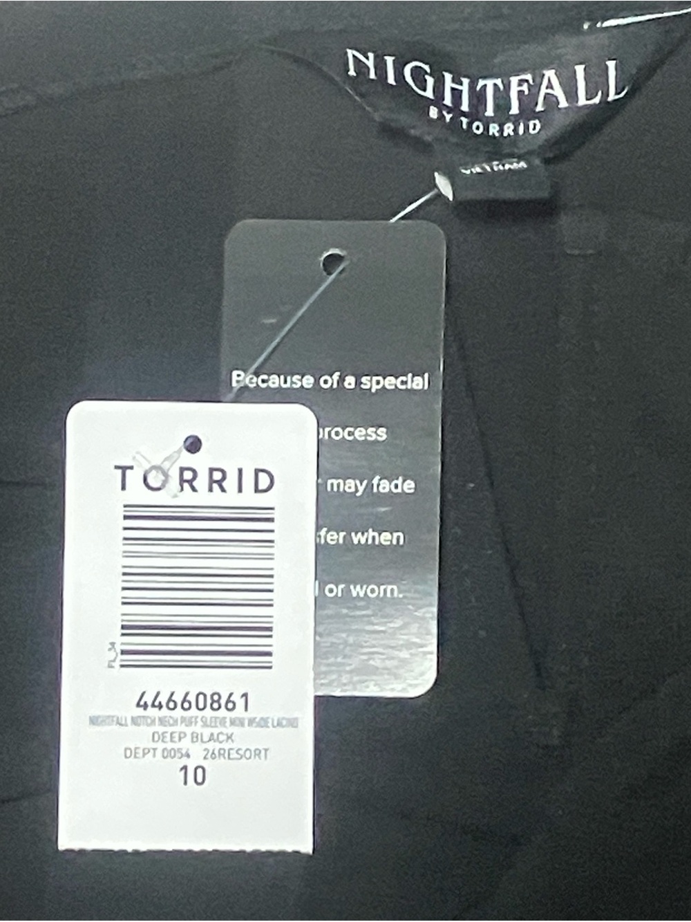 Torrid Nightfall Puff Sleeve Basque Waist Dress Black Size 10 Goth Cottagecore - Picture 14 of 15